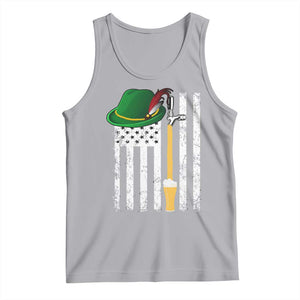 Funny German Beer Tank Top Oktoberfest Vintage American Flag Alpine hat TS11 Athletic Heather Print Your Wear
