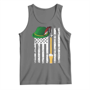 Funny German Beer Tank Top Oktoberfest Vintage American Flag Alpine hat TS11 Black Heather Print Your Wear