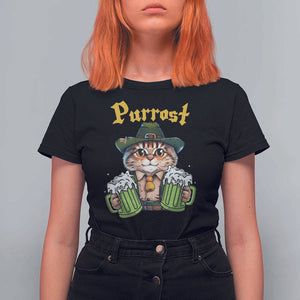 Funny Oktoberfest Cat T Shirt For Women Purrost Kitty Drinking Beer Lederhosen Pet Lovers TS11 Black Print Your Wear