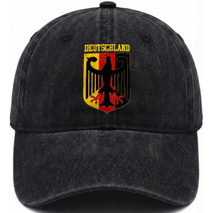 Deutschland German Pride Washed Cotton Baseball Cap Bundesadler Coat of Arms TS11 Print Your Wear
