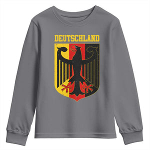 Deutschland German Pride Youth Sweatshirt Bundesadler Coat of Arms TS11 Charcoal Print Your Wear