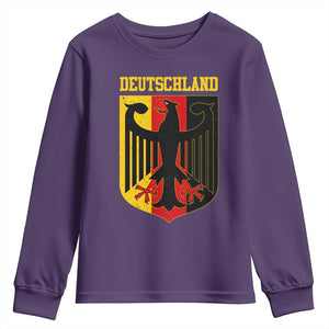 Deutschland German Pride Youth Sweatshirt Bundesadler Coat of Arms TS11 Purple Print Your Wear