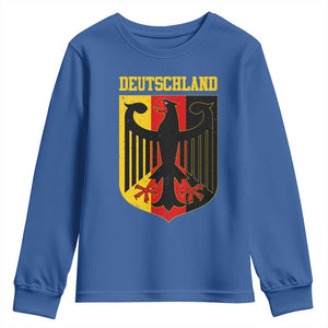 Deutschland German Pride Youth Sweatshirt Bundesadler Coat of Arms TS11 Royal Blue Print Your Wear
