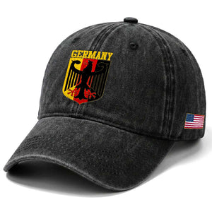 Proud Germany Washed Cotton Baseball Cap Bundesadler Coat of Arms German Flag TS11 Print Your Wear