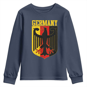 Proud Germany Youth Sweatshirt Bundesadler Coat of Arms German Flag TS11 Navy Print Your Wear