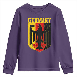Proud Germany Youth Sweatshirt Bundesadler Coat of Arms German Flag TS11 Purple Print Your Wear