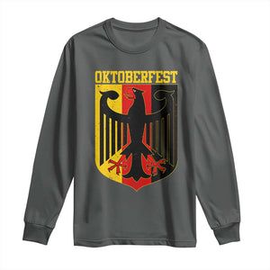 Oktoberfest Long Sleeve Shirt Bundesadler Coat of Arms German Flag TS11 Dark Heather Print Your Wear