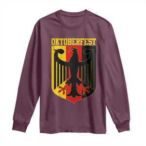 Oktoberfest Long Sleeve Shirt Bundesadler Coat of Arms German Flag TS11 Maroon Print Your Wear