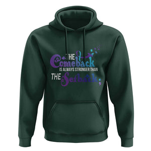 Suicide Prevention Awareness Hoodie The Comeback Is Always Stronger Than The Setback Semicolon TS11 Dark Forest Green Print Your Wear