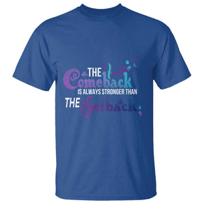 Suicide Prevention Awareness T Shirt The Comeback Is Always Stronger Than The Setback Semicolon TS11 Royal Blue Print Your Wear