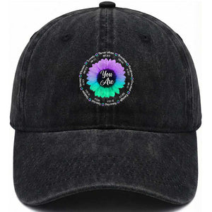 Suicide Prevention Awareness Washed Cotton Baseball Cap You Are Never Alone Enough Amazing Special Strong Lovely Sunflower