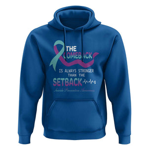 Suicide Prevention Awareness Hoodie The Comeback Is Always Stronger Than The Setback Heartbeat TS11 Royal Blue Print Your Wear