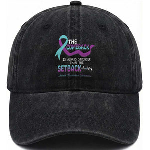 Suicide Prevention Awareness Washed Cotton Baseball Cap The Comeback Is Always Stronger Than The Setback Heartbeat