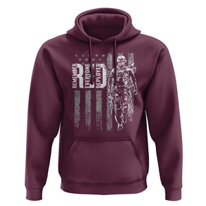 RED Friday Hoodie Remember Everyone Deployed American Flag Military Patriotic Veteran TS11 Maroon Print Your Wear