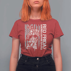 RED Friday T Shirt For Women Remember Everyone Deployed Military American Flag TS11 Red Print Your Wear
