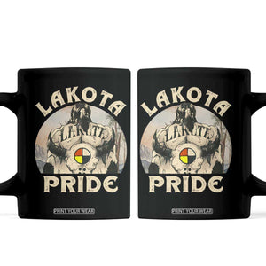 Native American Coffee Mug Lakota Pride Medicine Wheel Cow Skull TS11 Black Print Your Wear