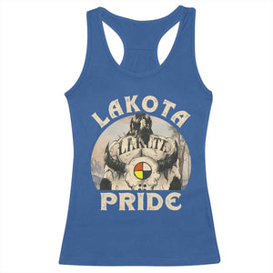 Native American Racerback Tank Top Lakota Pride Medicine Wheel Cow Skull TS11 Royal Blue Print Your Wear