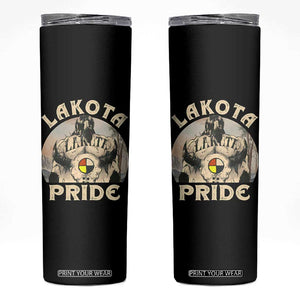 Native American Skinny Tumbler Lakota Pride Medicine Wheel Cow Skull TS11 Black Print Your Wear