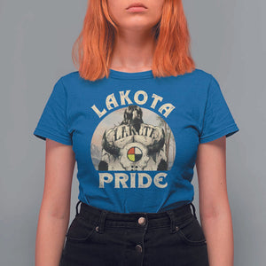 Native American T Shirt For Women Lakota Pride Medicine Wheel Cow Skull TS11 Royal Blue Print Your Wear