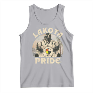 Native American Tank Top Lakota Pride Medicine Wheel Cow Skull TS11 Athletic Heather Print Your Wear