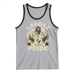 Native American Tank Top Lakota Pride Medicine Wheel Cow Skull TS11 Athletic Heather Black Print Your Wear