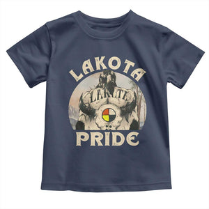 Native American Toddler T Shirt Lakota Pride Medicine Wheel Cow Skull TS11 Navy Print Your Wear