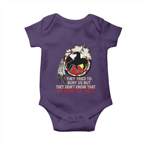 Native American Baby Onesie They Tried To Bury Us But They Didn't Know That Medicine Wheel TS11 Purple Print Your Wear