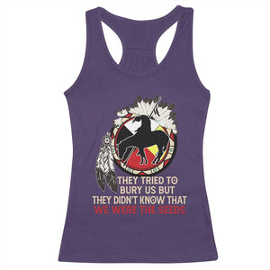 Native American Racerback Tank Top They Tried To Bury Us But They Didn't Know That Medicine Wheel TS11 Purple Print Your Wear