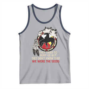 Native American Tank Top They Tried To Bury Us But They Didn't Know That Medicine Wheel TS11 Athletic Heather Navy Print Your Wear
