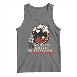 Native American Tank Top They Tried To Bury Us But They Didn't Know That Medicine Wheel TS11 Black Heather Print Your Wear