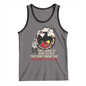 Native American Tank Top They Tried To Bury Us But They Didn't Know That Medicine Wheel TS11 Deep Heather Black Print Your Wear