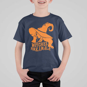 Harris Supporter 2024 T Shirt For Kid Witches For Kamala Cat Witch Hat TS11 Navy Print Your Wear
