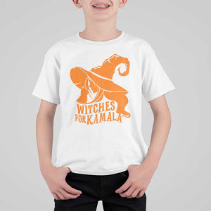 Harris Supporter 2024 T Shirt For Kid Witches For Kamala Cat Witch Hat TS11 White Print Your Wear