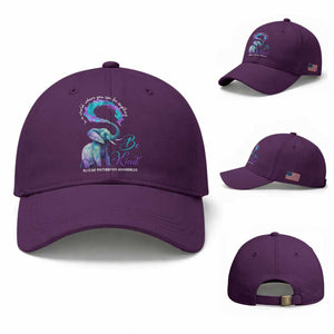 Suicide Prevention Awareness Baseball Cap In A World Where You Can Be Anything Be Kind Elephant