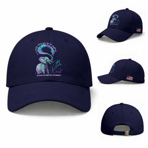Suicide Prevention Awareness Baseball Cap In A World Where You Can Be Anything Be Kind Elephant