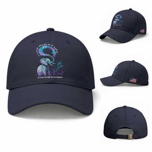 Suicide Prevention Awareness Baseball Cap In A World Where You Can Be Anything Be Kind Elephant