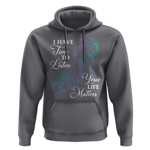 Suicide Prevention Awareness Hoodie I Have Time To Listen Your Life Matters Butterfly Holding Hand TS11 Charcoal Print Your Wear