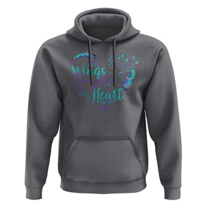 Suicide Prevention Awareness Hoodie His Wings Were Ready But My Heart Was Not Feathers TS11 Charcoal Print Your Wear