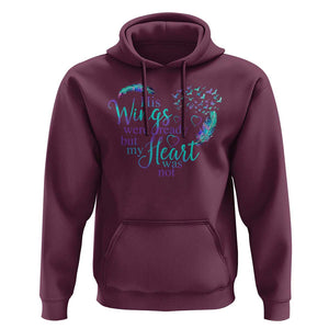 Suicide Prevention Awareness Hoodie His Wings Were Ready But My Heart Was Not Feathers TS11 Maroon Print Your Wear