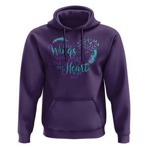 Suicide Prevention Awareness Hoodie His Wings Were Ready But My Heart Was Not Feathers TS11 Purple Print Your Wear