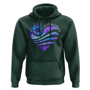 Suicide Prevention Awareness Hoodie Don't Let Your Story End Heart Semicolon Sunflower TS11 Dark Forest Green Print Your Wear