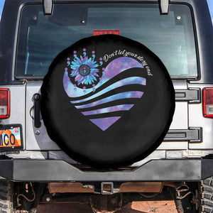 Suicide Prevention Awareness Spare Tire Cover Don't Let Your Story End Heart Semicolon Sunflower TS11 No hole Black Print Your Wear