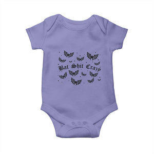 Funny Halloween Bat Shit Crazy Baby Onesie Horror Gothic Coquette Bat TS11 Violet Print Your Wear