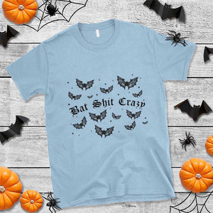 Funny Halloween Bat Shit Crazy T Shirt Horror Gothic Coquette Bat TS11 Light Blue Print Your Wear