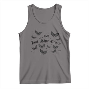 Funny Halloween Bat Shit Crazy Tank Top Horror Gothic Coquette Bat TS11 Deep Heather Print Your Wear