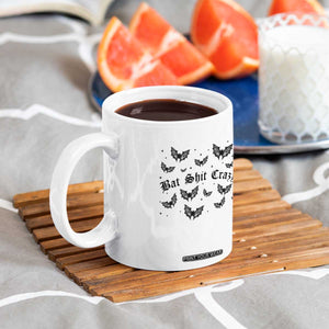 Funny Halloween Bat Shit Crazy Coffee Mug Horror Gothic Coquette Bat TS11 Print Your Wear