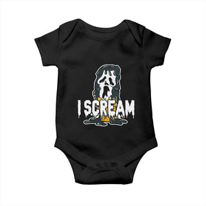 Funny Halloween Ghost Horror Face Baby Onesie I Scream Ice Cream Slasher Pun TS11 Black Print Your Wear