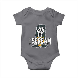 Funny Halloween Ghost Horror Face Baby Onesie I Scream Ice Cream Slasher Pun TS11 Charcoal Print Your Wear