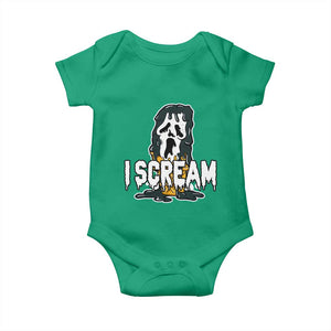 Funny Halloween Ghost Horror Face Baby Onesie I Scream Ice Cream Slasher Pun TS11 Irish Green Print Your Wear
