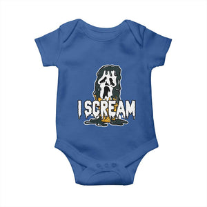 Funny Halloween Ghost Horror Face Baby Onesie I Scream Ice Cream Slasher Pun TS11 Royal Blue Print Your Wear